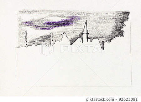 outline of Gatchina town skyline under black sky 92623081