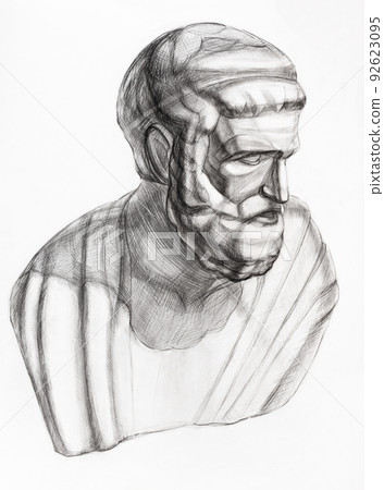 study drawing of plaster bust of Sophocles study drawing of plaster bust of Sophocles 92623095