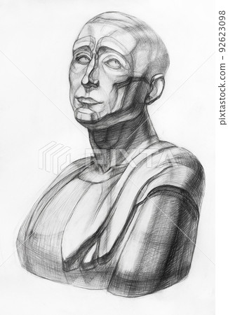 study drawing of plaster bust of Niccolo da Uzzano study drawing of plaster bust of Niccolo da Uzzano 92623098