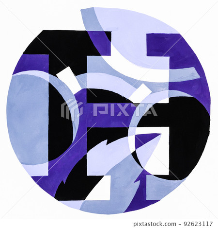 abstract round blue composition with letter H abstract round blue composition with letter H 92623117