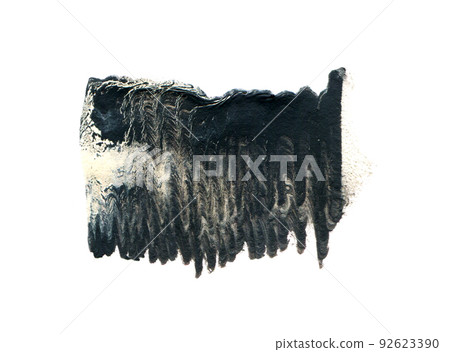 Black and white, gray stripe painted with acrylic paint isolated on a white background. Abstract grunge painted texture 92623390