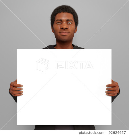 man holding 16 x 20 canvas blank copy space selling art photo enlargement 3D illustration man holding 16 x 20 canvas blank copy space selling art photo enlargement 3D illustration 92624657