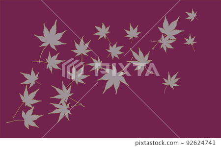 Soaring silver maple leaf silhouette 92624741