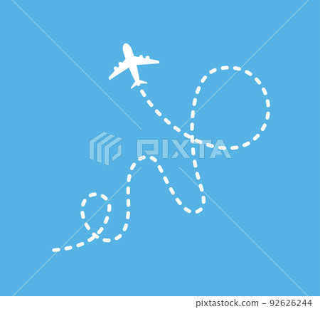 Airplane routes travel vector icon isolated on white background Airplane routes travel vector icon isolated on white background 92626244