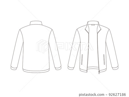 跳線長袖(帶口袋)模板前後白色 跳線長袖(帶口袋)模板前後白色 92627186