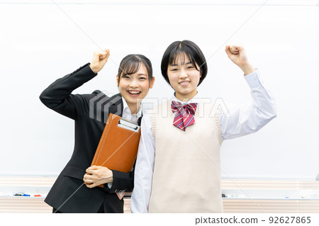 cram school teacher and female student cram school teacher and female student 92627865
