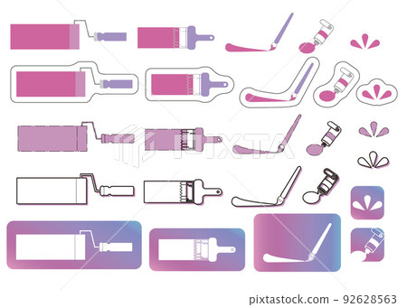 One-point illustration paint pink 92628563