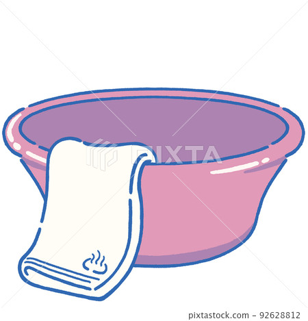 溫泉標誌毛巾和浴缸（粉紅色） 92628812