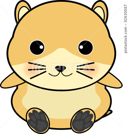 坐著的可愛倉鼠角色 92630087