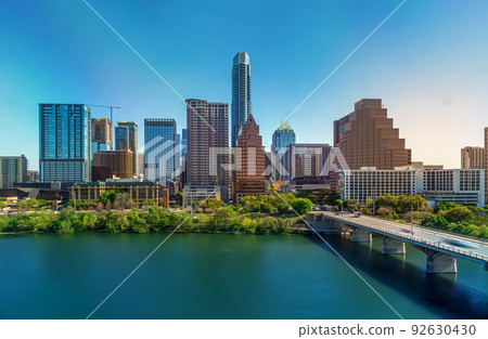 Downtown Austin Texas skyline and Colorado river Downtown Austin Texas skyline and Colorado river 92630430