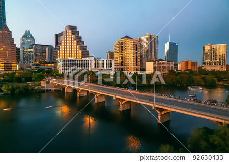 Downtown Austin Texas skyline and Colorado river Downtown Austin Texas skyline and Colorado river 92630433