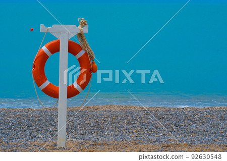 Life round mexico preserver beach sea lifebuoy protection lifesaver ring, concept help sky from sos from water sun, weather seascape. Caribbean saver gold, Life round mexico preserver beach sea lifebuoy protection lifesaver ring, concept help sky from sos from water sun, weather seascape. Caribbean saver gold, 92630548