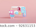 Shopping Online on Mobile phone Application Concept, Digital marketing promotion of digital stores, web and Advertising. 3D illustration.. 92631153