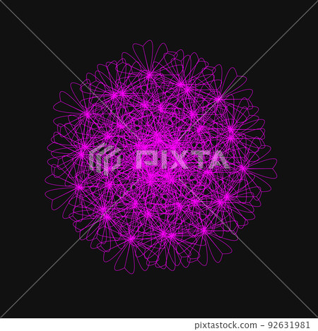 幾何圖案分形圖案曼荼羅彩色圖標 92631981