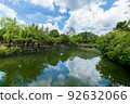 Himeji Castle and blue sky reflection 92632066