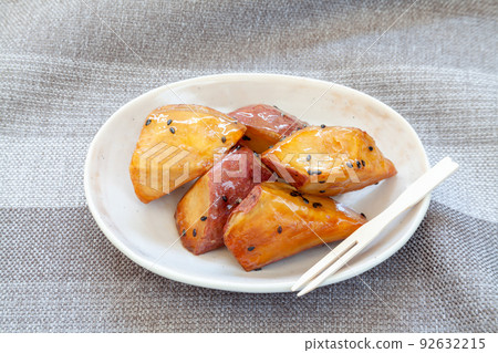 Daigakuimo with skin on a plate Daigakuimo with skin on a plate 92632215
