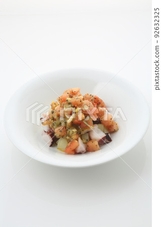 Salsa topping of octopus with salsa sauce 92632325