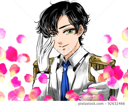 A cartoon-style color illustration and a rose... - Stock Illustration  [92632466] - PIXTA