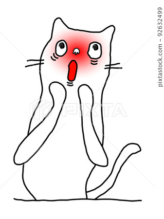 Kimokawa 貓的臉變成了鮮紅色 92632499