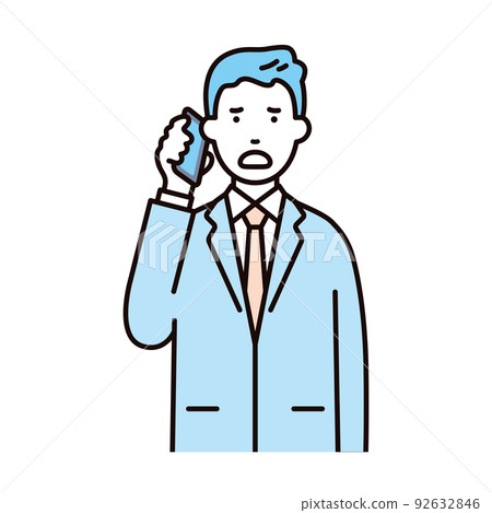 Business _ person _ male _ suit _ upper body _ call with smartphone _ trouble 92632846