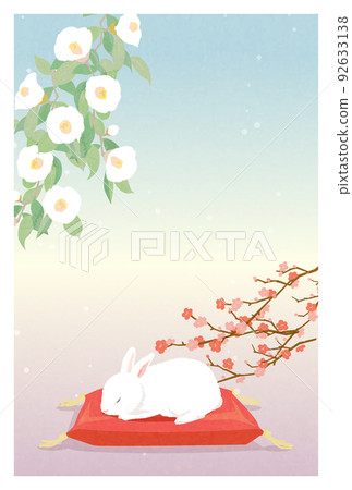 白茶梅和睡兔的插圖 92633138
