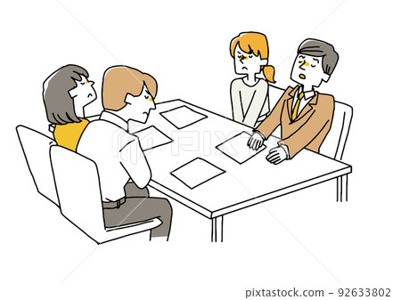 Broken down meeting When teamwork in the workplace collapses 92633802