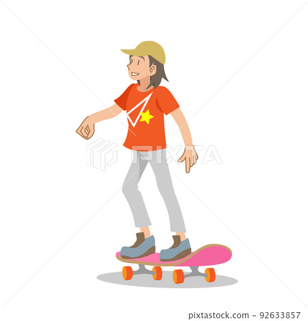 girl practicing skateboarding girl practicing skateboarding 92633857