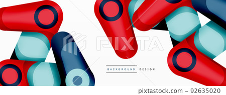 Trendy creative minimalist geometric background. Abstract round shapes composition for wallpaper, banner, background or landing Trendy creative minimalist geometric background. Abstract round shapes composition for wallpaper, banner, background or landing 92635020