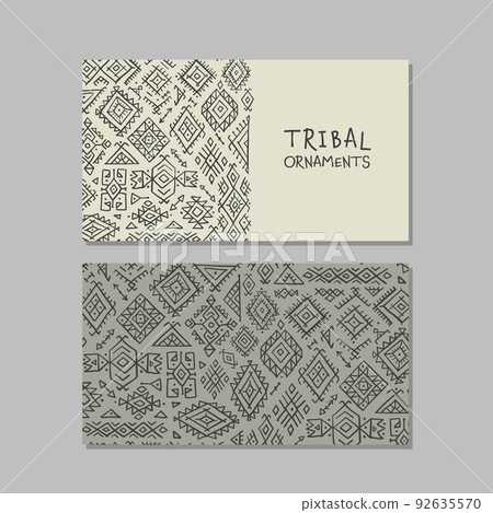 Abstract ethnic ornament, geometric background, concept art for your business. Creative ideas for cards, banner, web, promotional materials. Corporate identity template. Vector illustration Abstract ethnic ornament, geometric background, concept art for your business. Creative ideas for cards, banner, web, promotional materials. Corporate identity template. Vector illustration 92635570