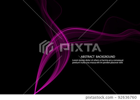 Pink smooth wave on black background, design... - Stock Illustration ...