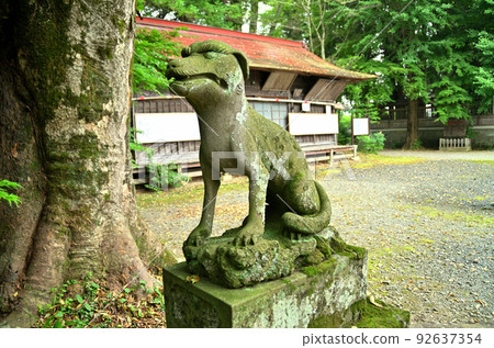 埼玉縣秩父市下吉田的木庫神社的Komainu 埼玉縣秩父市下吉田的木庫神社的Komainu 92637354