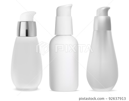 Serum pump bottle. Dispenser container mockup 92637913