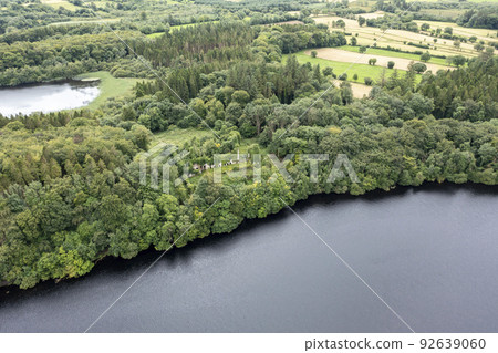 Aerial view of Castle Caldwell in County Fermanagh - Northern Ireland 92639060