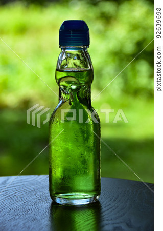 Melon soda in a nostalgic ramune bottle Melon soda in a nostalgic ramune bottle 92639698