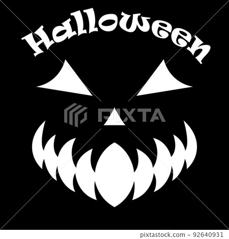 Scary face isolated on white background., Stock vector