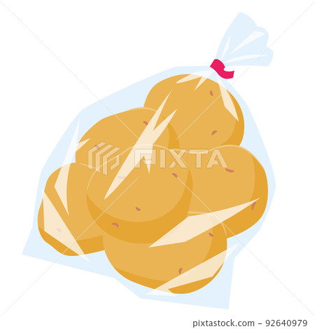 Vegetable illustration Potatoes packed in a bag 92640979