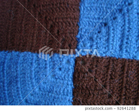 Crochet texture, colorful squares pattern. Crochet Knit Squares 92641288