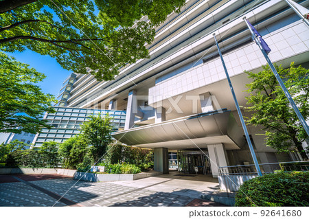 日本的橫濱城市景觀昭和大學北橫濱醫院=橫濱都筑區 日本的橫濱城市景觀昭和大學北橫濱醫院=橫濱都筑區 92641680