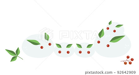 五隻雪兔由雪、Nandina 種子和葉子製成 92642909