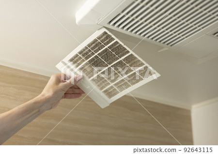 Bathroom ceiling ventilation fan inspection and cleaning Bathroom ceiling ventilation fan inspection and cleaning 92643115