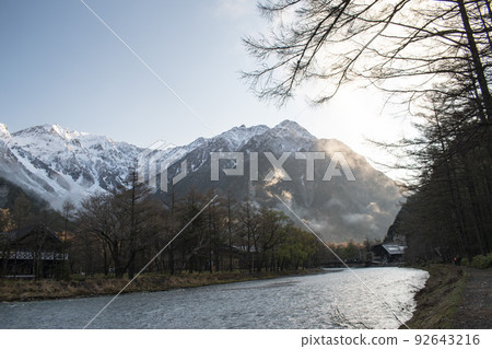 A beautiful view of Kamikochi in the early morning 92643216
