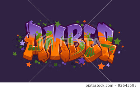 Graffiti Styled Urban Street Art Tagging Design - Amber 92643595