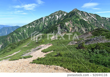 Mt. Karamatsudake seen from Mt. Goryu in summer 92644116