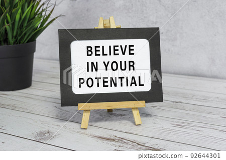 Motivational and Inspirational Quotes on paper frame with potted plant background. Motivational and Inspirational Quotes on paper frame with potted plant background. 92644301