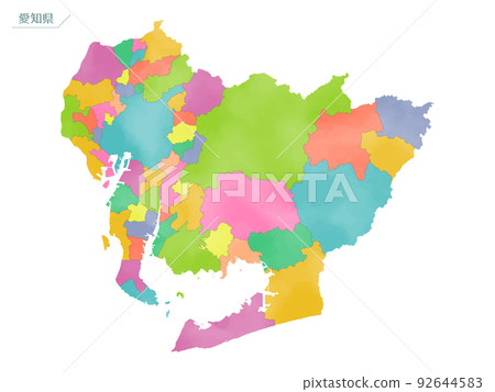 Watercolor map Aichi Prefecture Watercolor map Aichi Prefecture 92644583