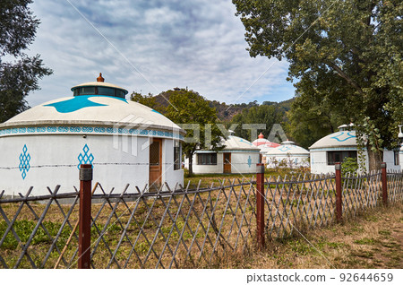 Mongolian yurts at Chengde mountain resort, imperial summer residence in Chengde, Hebei province, China Mongolian yurts at Chengde mountain resort, imperial summer residence in Chengde, Hebei province, China 92644659