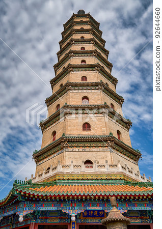 Glazed octagonal Pagoda at Xumifushou Temple in Chengde Mountain resort in Chengde, China Glazed octagonal Pagoda at Xumifushou Temple in Chengde Mountain resort in Chengde, China 92644660
