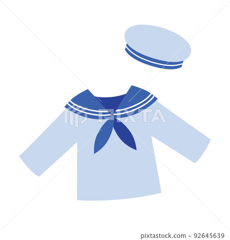 簡單的水手服和水手帽插畫素材 簡單的水手服和水手帽插畫素材 92645639