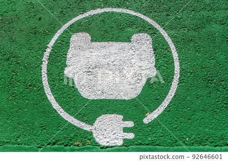 Greece, Kalamata, Logo of parking lots for charging electric cars 92646601