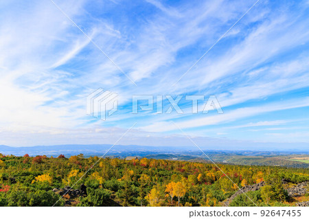 從十勝博學台碎石場“秋天的北海道”頂部觀看 92647455